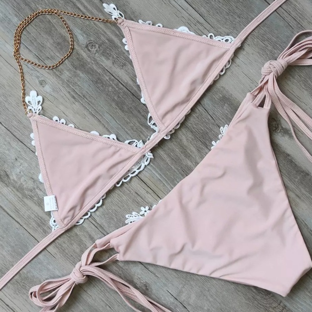 Next to Nude Rhinestone Bikini Set - Picture 4 of 8